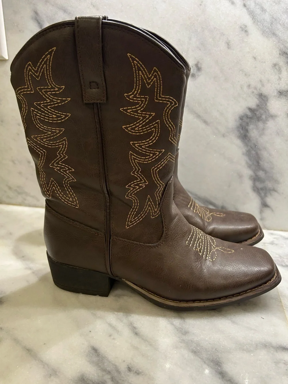Rodeo Ropers Girls Cowboy Cowgirl Western Boots Dark Brown Youth Size 4